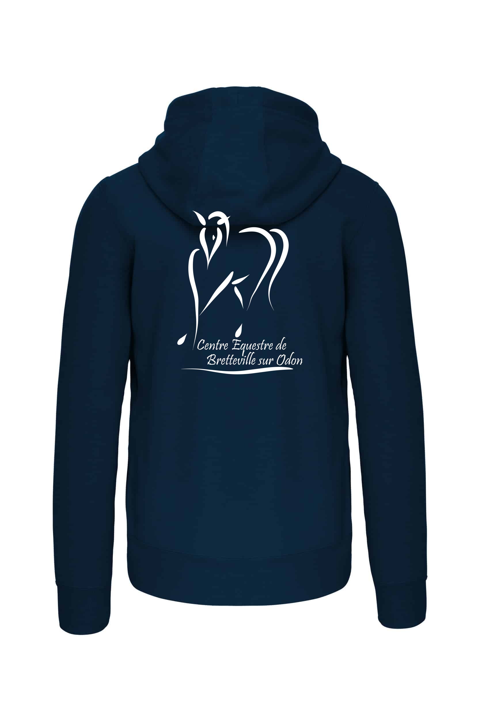 Image Sweat zippé à capuche logo blanc 1477