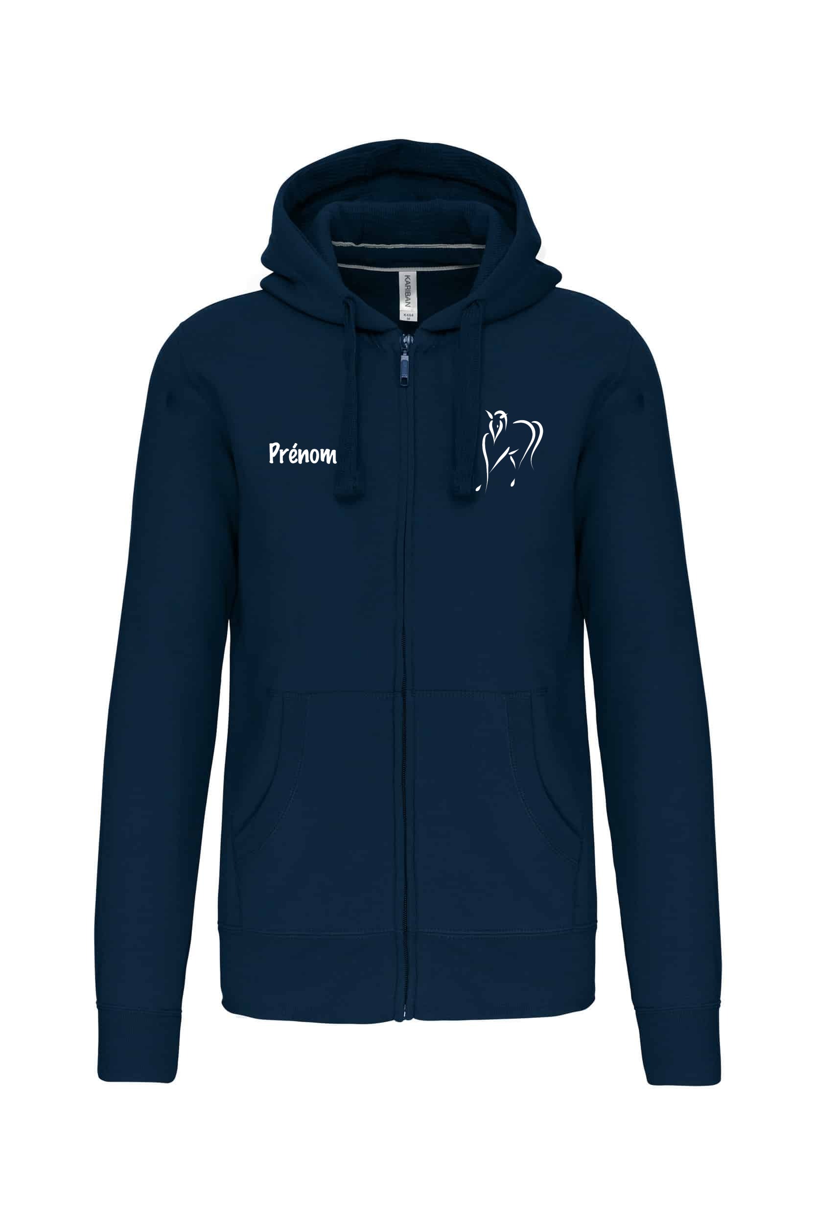 Product image Sweat zippé à capuche logo blanc